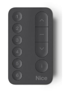 Pilot Sterujący Nice MiniDomi 6B ( MINIDOMI6B )  czarny 6-kanałowy do rolet