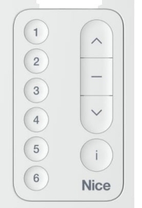 Pilot Sterujący Nice MiniDomi 6 ( MINIDOMI6 )  biały 6-kanałowy do rolet 